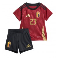Camiseta Bélgica Arthur Vermeeren #23 Primera Equipación Replica Eurocopa 2024 para niños mangas cortas (+ Pantalones cortos)